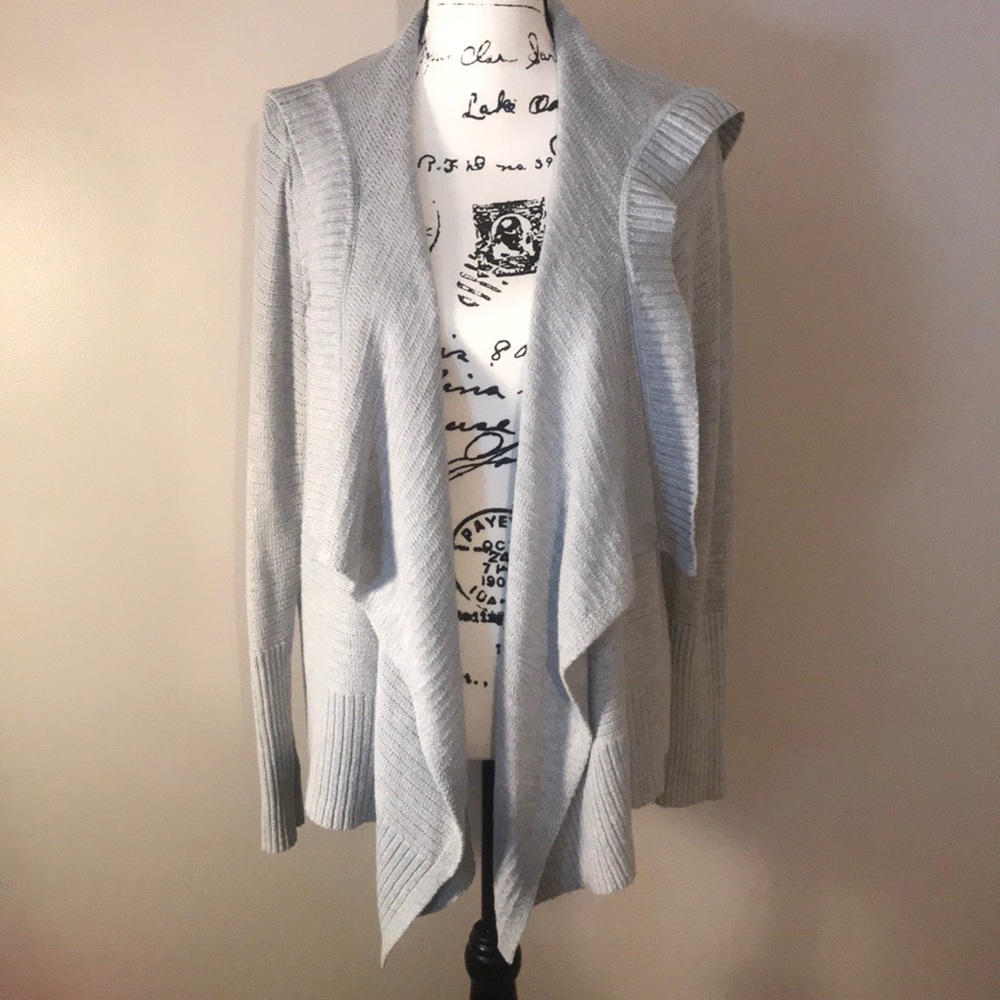 Size Large Gray Open Sweater from Hollister